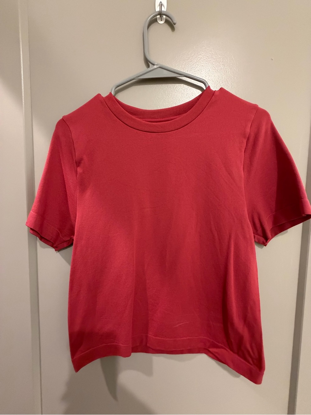 a new day Short Sleeve V-Neck Top in Raspberry Pink